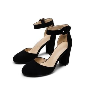 Elegant Black Ankle Strap Heels